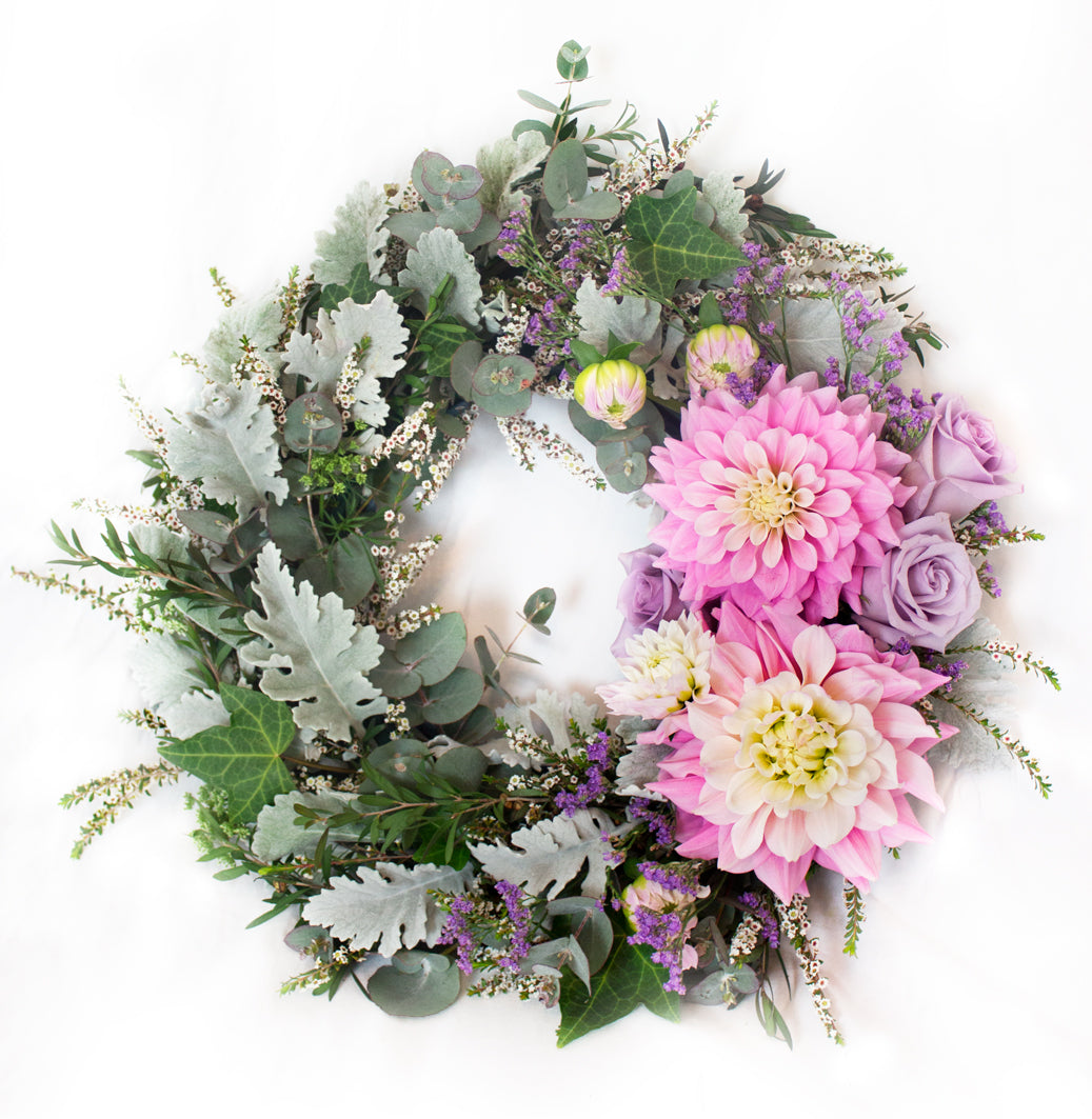 Natural garden wreath